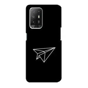 Чехол с картинками на черном фоне для Oppo F19 Pro Plus 5G (Самолетик)