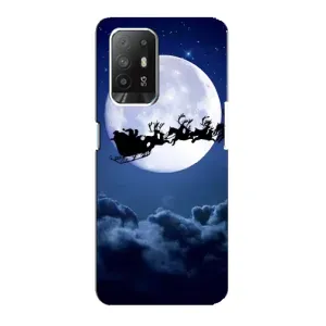 Чехол Санта Клаус для Oppo F19 Pro Plus 5G (Санта - луна)