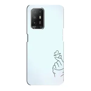 Чохол (Знак сердечка) для Oppo F19 Pro Plus 5G (Сердечко на блакитному)