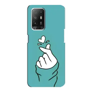 Чохол (Знак сердечка) для Oppo F19 Pro Plus 5G (Сердечко на бірюзовому)