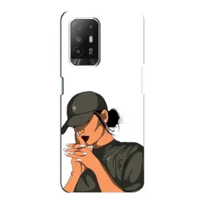 Силиконовый Чехол на Oppo F19 Pro Plus 5G с картинкой Стильных Девушек (В зеленом)