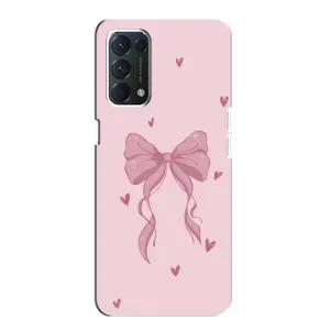 Чехол банты для Oppo F19 (Бант на розовом)