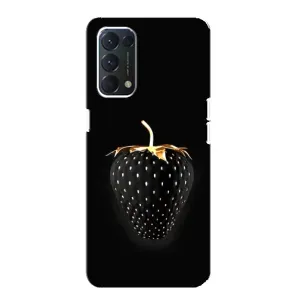 Чехол с изображением вкусной еды для Oppo F19 (Чёрная клубника)