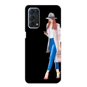 Чехол с картинкой Модные Девчонки Oppo F19 (Девушка со смартфоном)