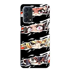 Силіконові чохлі з очіма Anime для Оппо Ф19 (Очі на чорному)