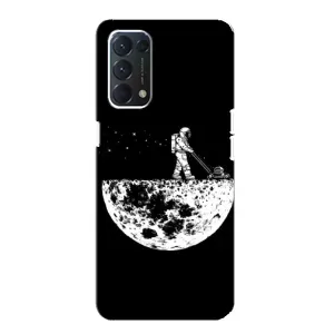 Силиконовый Чехол с принтом "Космонавты" на Oppo F19 (Космонавт)