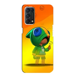 Чехол Бравл Старс для Oppo F19 (LEON в кофте)