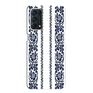 Силиконовый Чехол на Oppo F19 с картинкой Вышиванки (Синяя вышиванка)