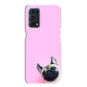 Бампер для Oppo F19 з картинкою "Песики" (Собака на рожевому)