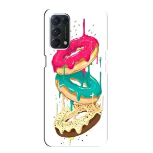 Чехол с изображением вкусной еды для Oppo F19 (Сочные пончики)