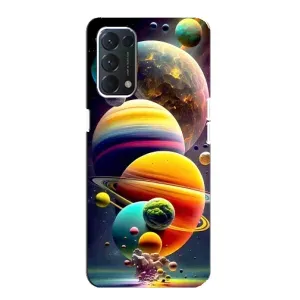 Чехол (ТПУ) с планетами на Oppo F19 (Солнечна система)