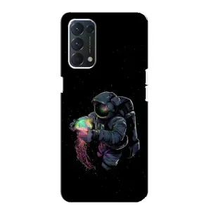 Силиконовый Чехол с принтом "Космонавты" на Oppo F19 (В руках земля)