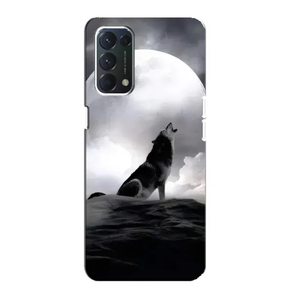 Чехол с рисунком «Волк и луна» для OPPO F19 Чехол с рисунком «Волк и луна» для OPPO F19