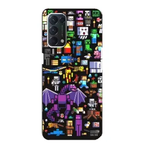 Чехол майнкрафт для Oppo F19 (Все персонажи)