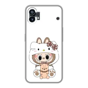Чехол с принтом Лабубу для OPPO F31 (Белый Лабубу)