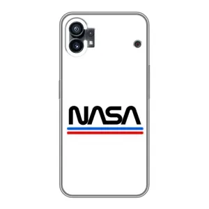 Силиконовый бампер с принтом "Наса" на OPPO F31 (NASA на белом фоне)