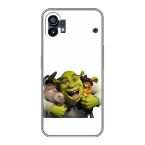 Печатный чехол с принтом Шрек для OPPO F31 (Шрек осел и кот)