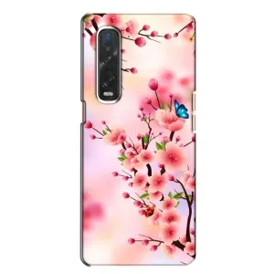 Чехол с принтом САКУРЫ на Oppo Find X2 (Бабочки на сакуре)
