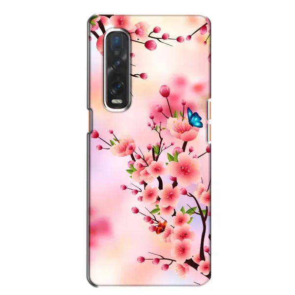 Чехол с рисунком «Бабочки на сакуре» для OPPO Find X2 Чехол с рисунком «Бабочки на сакуре» для OPPO Find X2