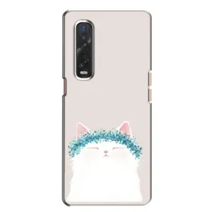 Чехол на тематику: Коты для OPPO Find X2 (Белый котик)
