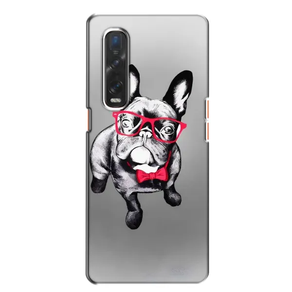 Чехол с рисунком «Бульдог в очках» для OPPO Find X2 Чехол с рисунком «Бульдог в очках» для OPPO Find X2