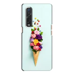Чехлы с тематикой "ЦВЕТЫ" на Oppo Find X2 (Цветок-мороженное)