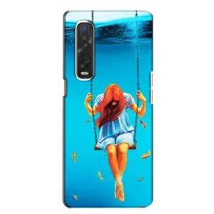 Чехол Стильные девушки на Oppo Find X2 (Девушка на качели)