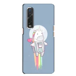 Чехол Unicorn на Oppo Find X2 (Единорог космонавт)