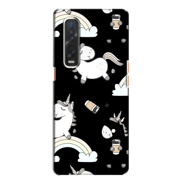 Чехол с рисунком «Единорог с кофе» для OPPO Find X2 Чехол с рисунком «Единорог с кофе» для OPPO Find X2