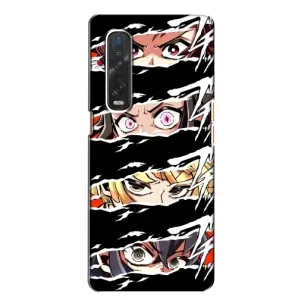 Силиконовые чехлы с глазами Anime для Файнд Х2 (Глаза на чорном)