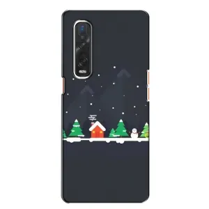 Силиконовый бампер на рождество для Oppo Find X2 (Город зимний)