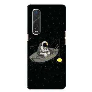Силиконовый Чехол с принтом "Космонавты" на Oppo Find X2 (Космонавт на рыбалке)