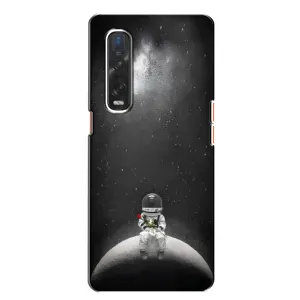 Силиконовый Чехол с принтом "Космонавты" на Oppo Find X2 (Космонавт романтик)