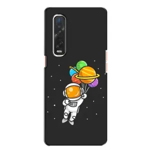 Силиконовый Чехол с принтом "Космонавты" на Oppo Find X2 (Космонавт с шариками)