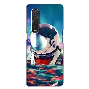 Силиконовый Чехол с принтом "Космонавты" на Oppo Find X2 (Космонавт в воде)