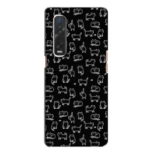 Чехол на тематику: Коты для OPPO Find X2 (Котики на черном)