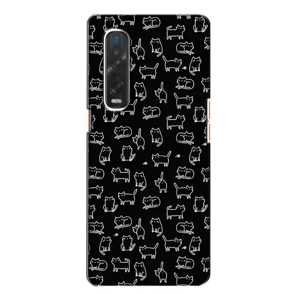 Чехол с рисунком «Котики на черном» для OPPO Find X2 Чехол с рисунком «Котики на черном» для OPPO Find X2