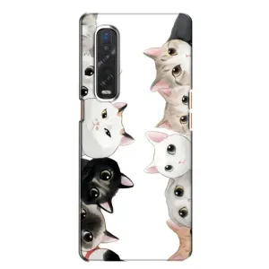 Силиконовый чехол с котиком для Oppo Find X2 (Коты)