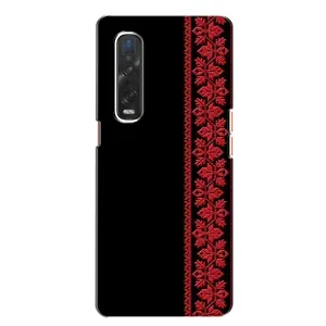 Силиконовый Чехол на Oppo Find X2 (Красная Вышиванка)