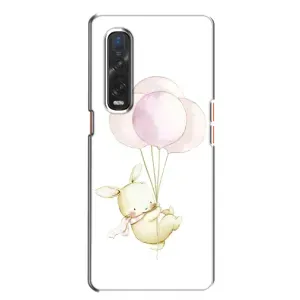 Силиконовый бампер с картинкой животных для Oppo Find X2 (Кролик и шарики)