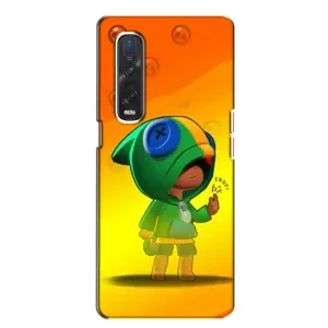 Чехол Бравл Старс для Oppo Find X2 (LEON в кофте)