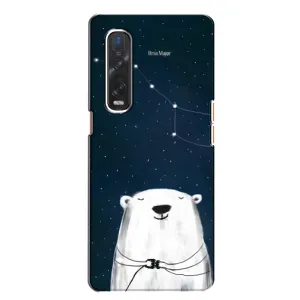 Силиконовый бампер с картинкой животных для Oppo Find X2 (Медведица)