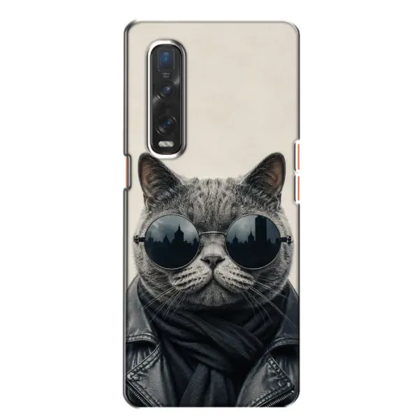 Чехол с рисунком «Модный кот» для OPPO Find X2 Чехол с рисунком «Модный кот» для OPPO Find X2