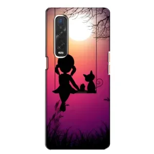 Девчачий Чехол для Oppo Find X2 (На качели)