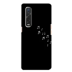 Чехол с картинками на черном фоне для Oppo Find X2 (Ноты)