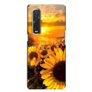 Чехол с Цветами для Oppo Find X2 (поле подсолнухов)