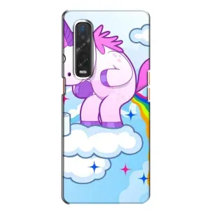 Чехол Unicorn на Oppo Find X2 (Радуга единорожка)