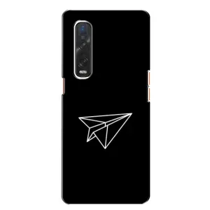 Чехол с картинками на черном фоне для Oppo Find X2 (Самолетик)