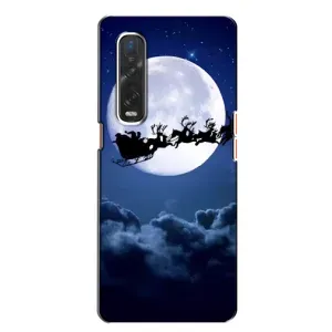 Чехол Санта Клаус для Oppo Find X2 (Санта - луна)