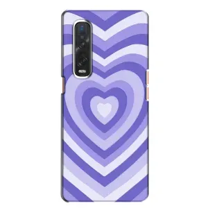 Чехлы с тематикой "Маленькие Сердечки" на Oppo Find X2 (Сердце фиолет)